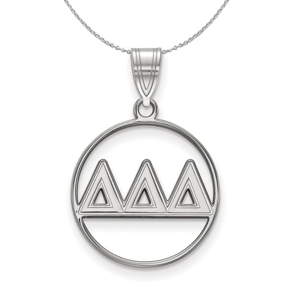Sterling Silver Delta Delta Delta Medium Circle Greek Necklace - 16 In